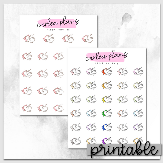 Sleep Ghostie Icons | Printable Characters