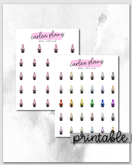 Bow Lipstick Icons | Printable Icons
