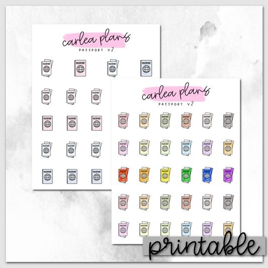 Passport Icons | Printable Icons