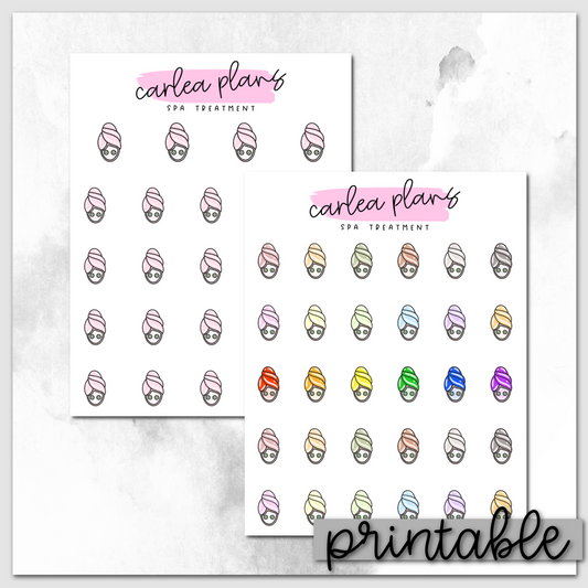 Spa Treatment Icons | Light | Printable Icons