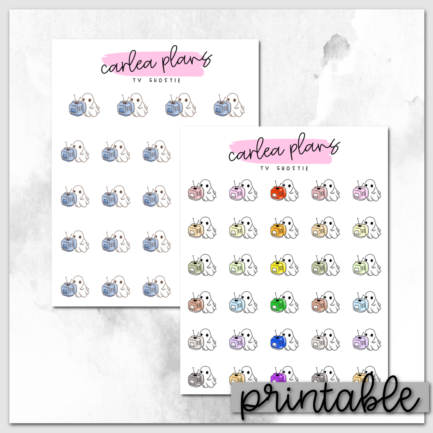 TV Ghostie Icons | Printable Characters