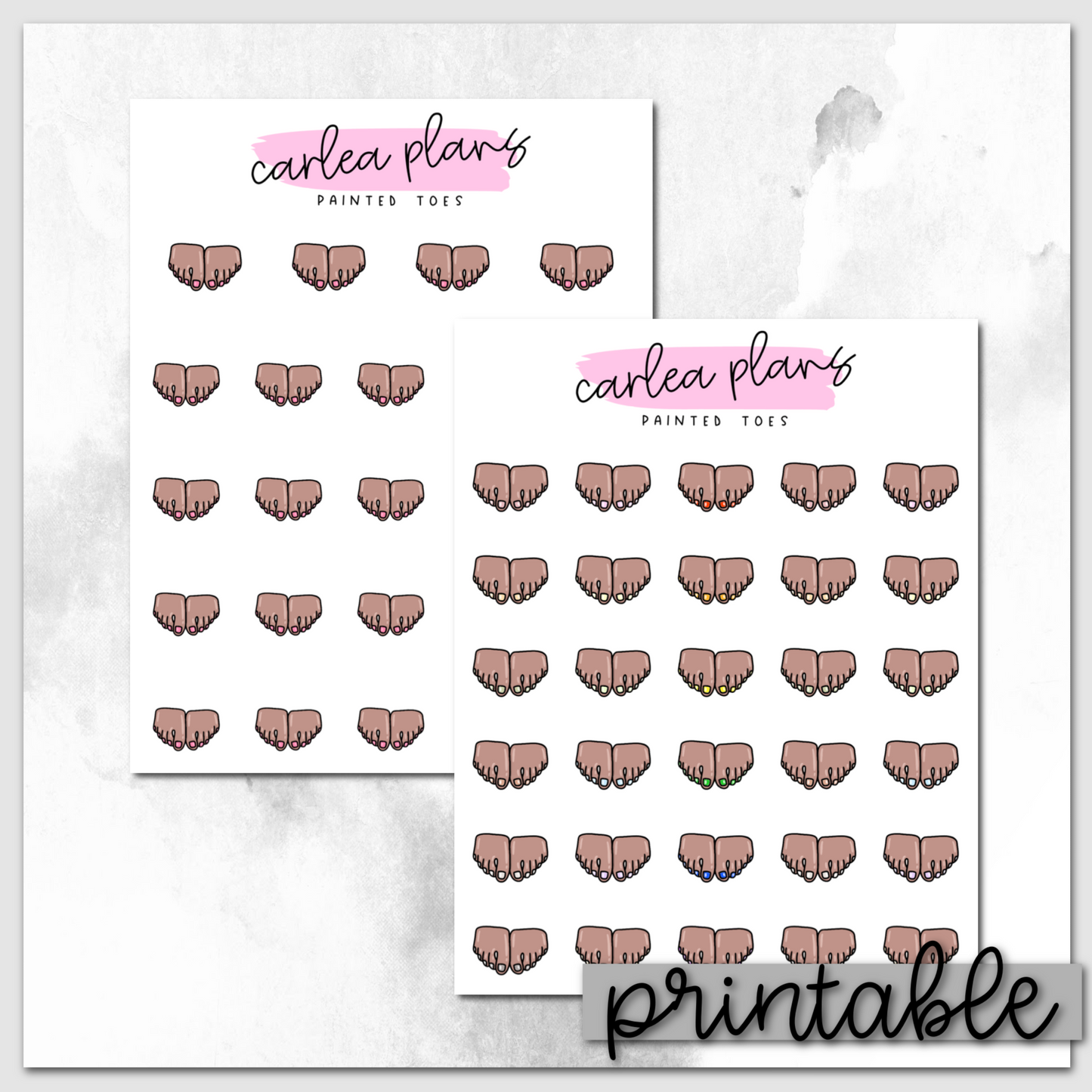 Painted Toes Icons | Deep | Printable Icons