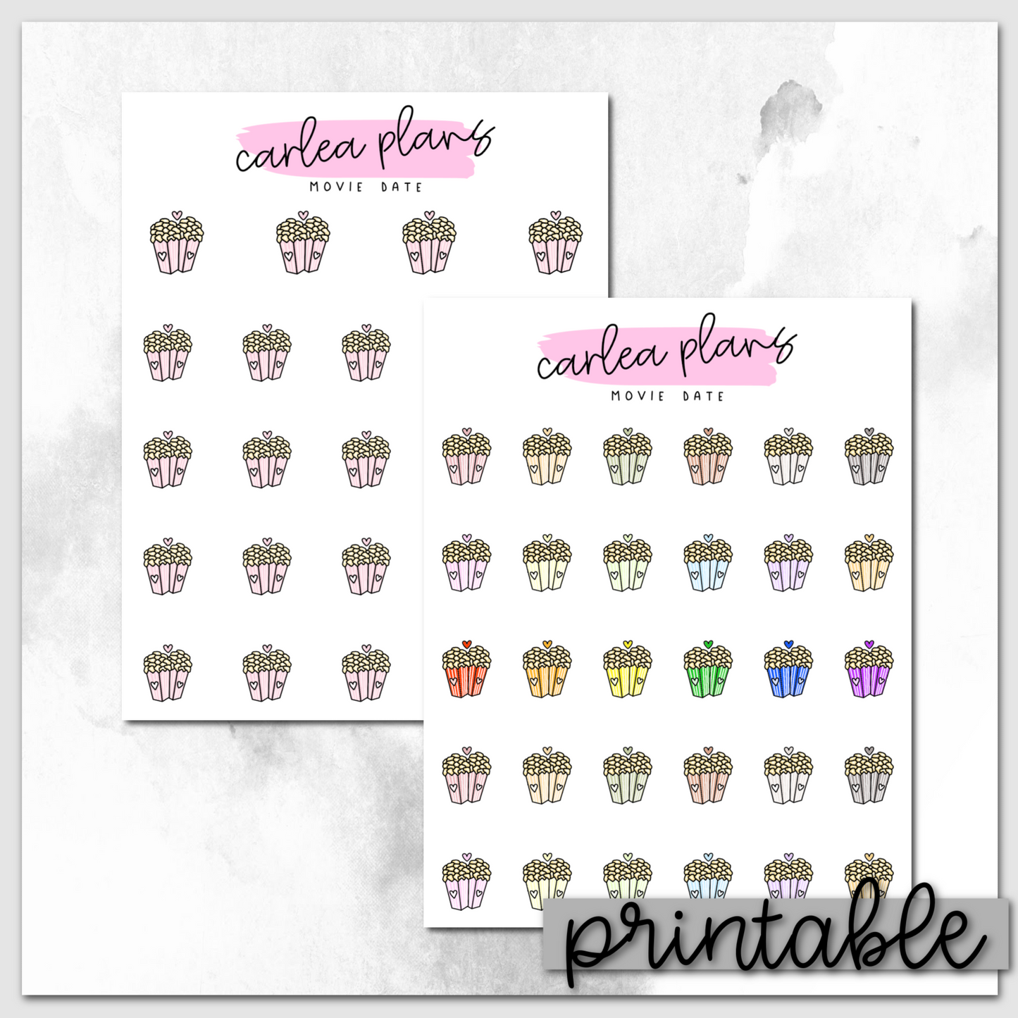 Movie Date Icons | Printable Icons