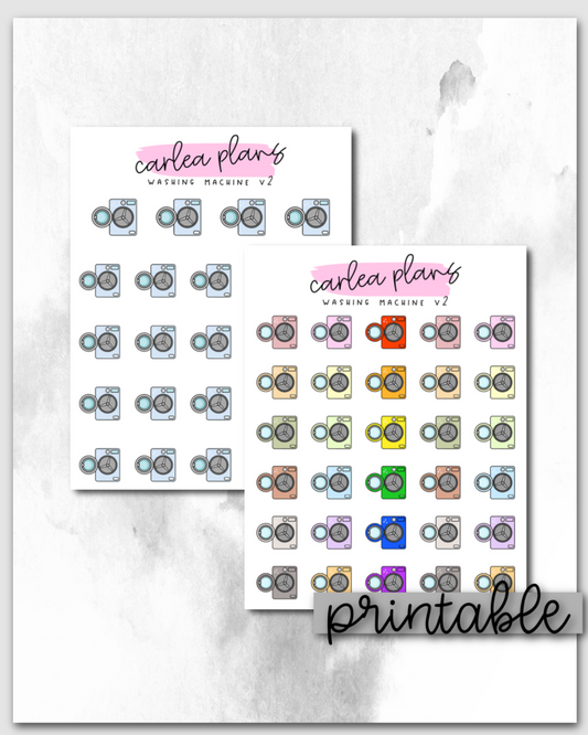 Washing Machine v2 Icons | Printable Icons