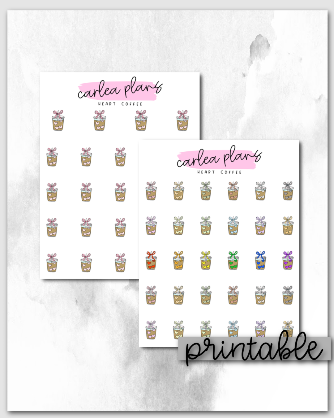 Heart Coffee Icons | Printable Icons