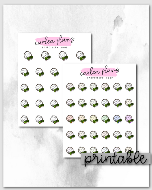 Embroidery Hoop Icons | Printable Icons