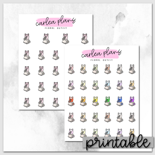 Floral Outfit Icons | Printable Icons