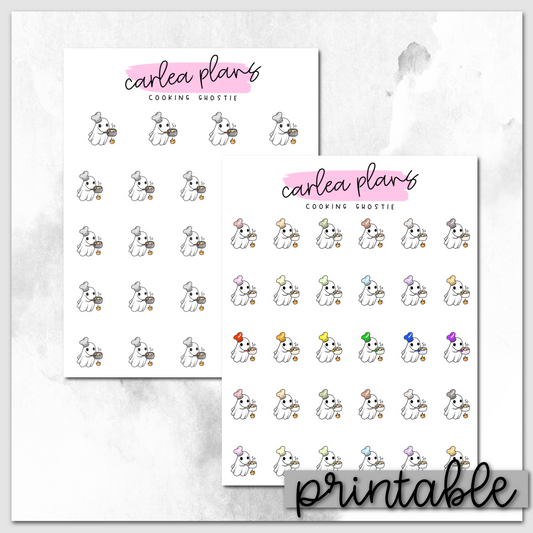 Cooking Ghostie Icons | Printable Characters