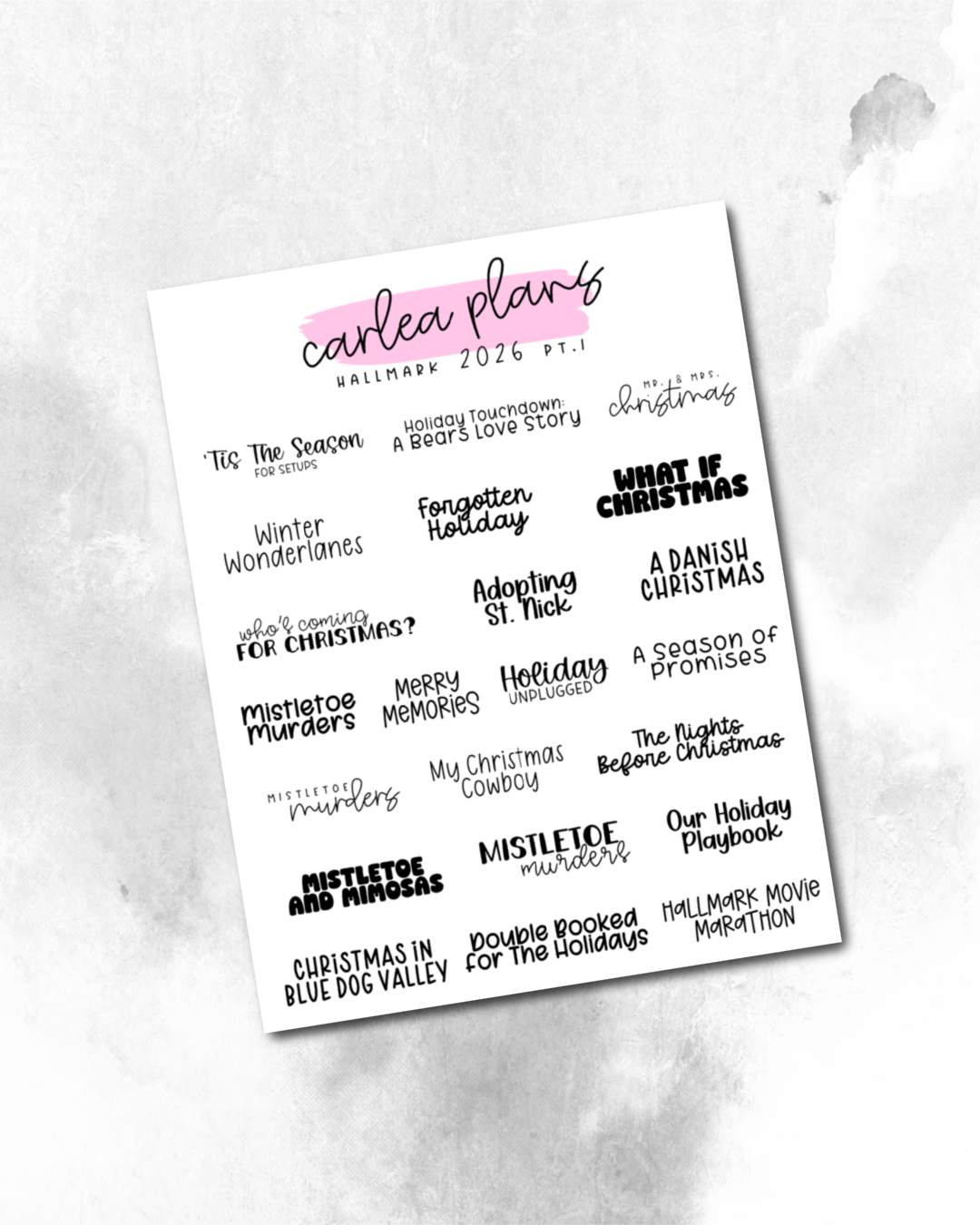 Christmas Movie Bucket List Scripts