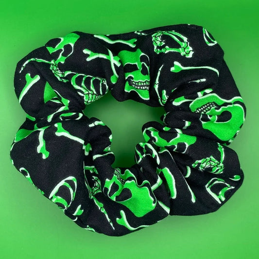 Glow in the Dark Bones Scrunchie