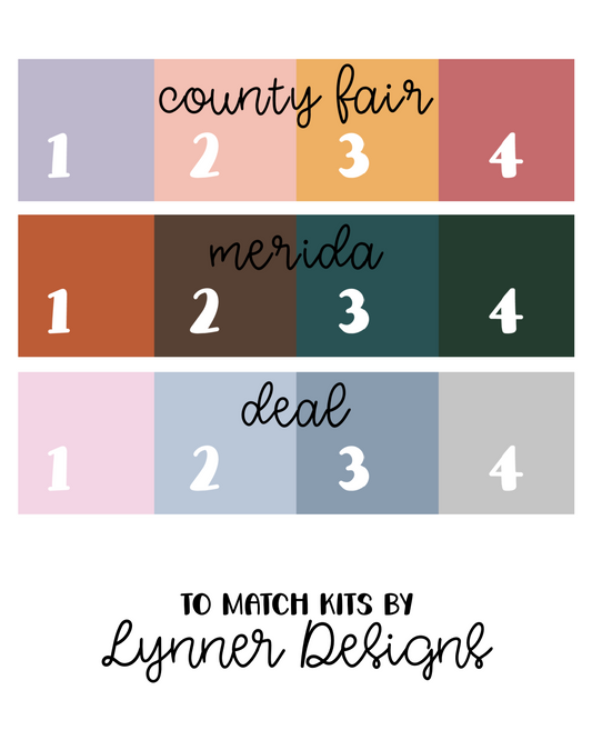 Solid Color Weekly Sampler Icons | To Match LynnerDesigns Kits