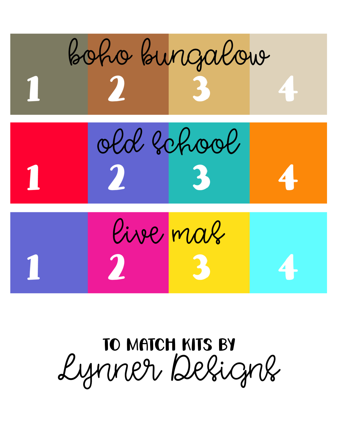 Solid Color Weekly Sampler Icons | To Match LynnerDesigns Kits