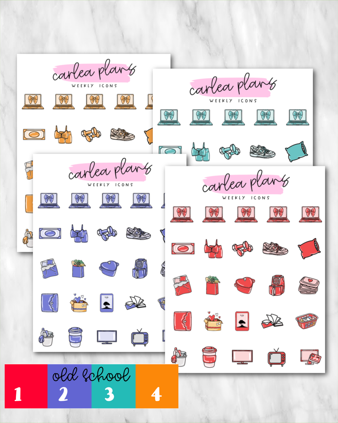 Solid Color Weekly Sampler Icons | To Match LynnerDesigns Kits