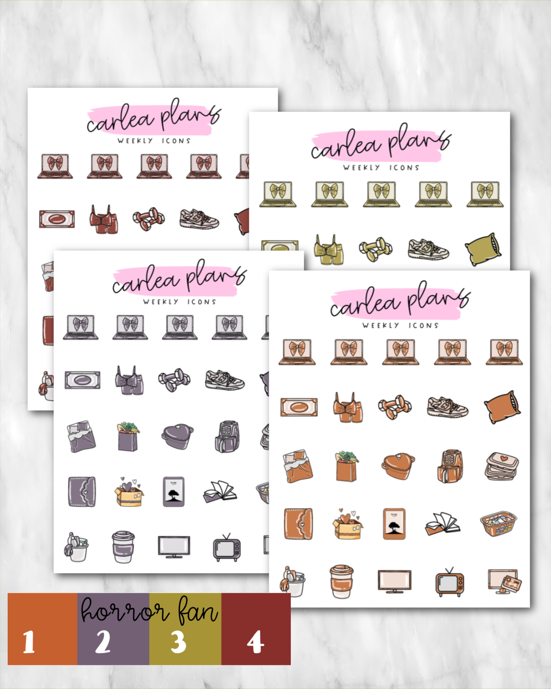 Solid Color Weekly Sampler Icons | To Match LynnerDesigns Kits