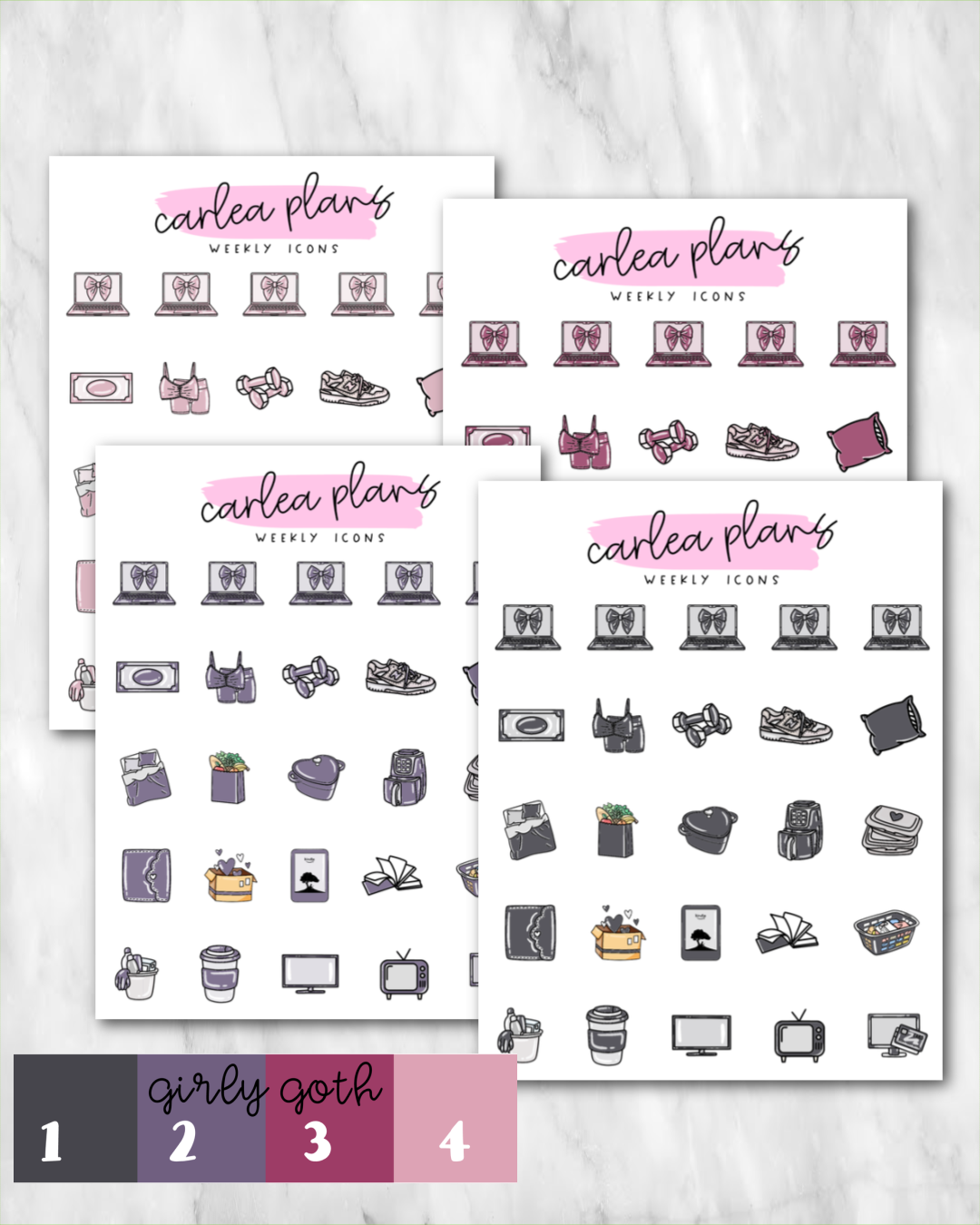 Solid Color Weekly Sampler Icons | To Match LynnerDesigns Kits