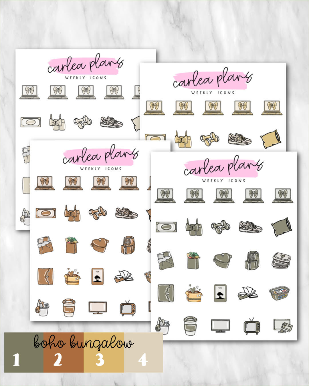 Solid Color Weekly Sampler Icons | To Match LynnerDesigns Kits