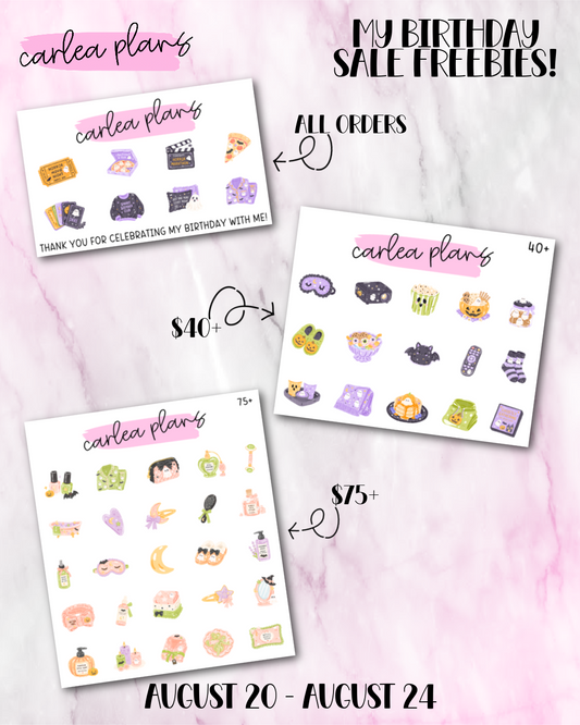 My Birthday Sale Tiered Freebies