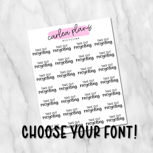 Take Out Recycling Scripts
