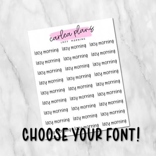 Lazy Morning Script
