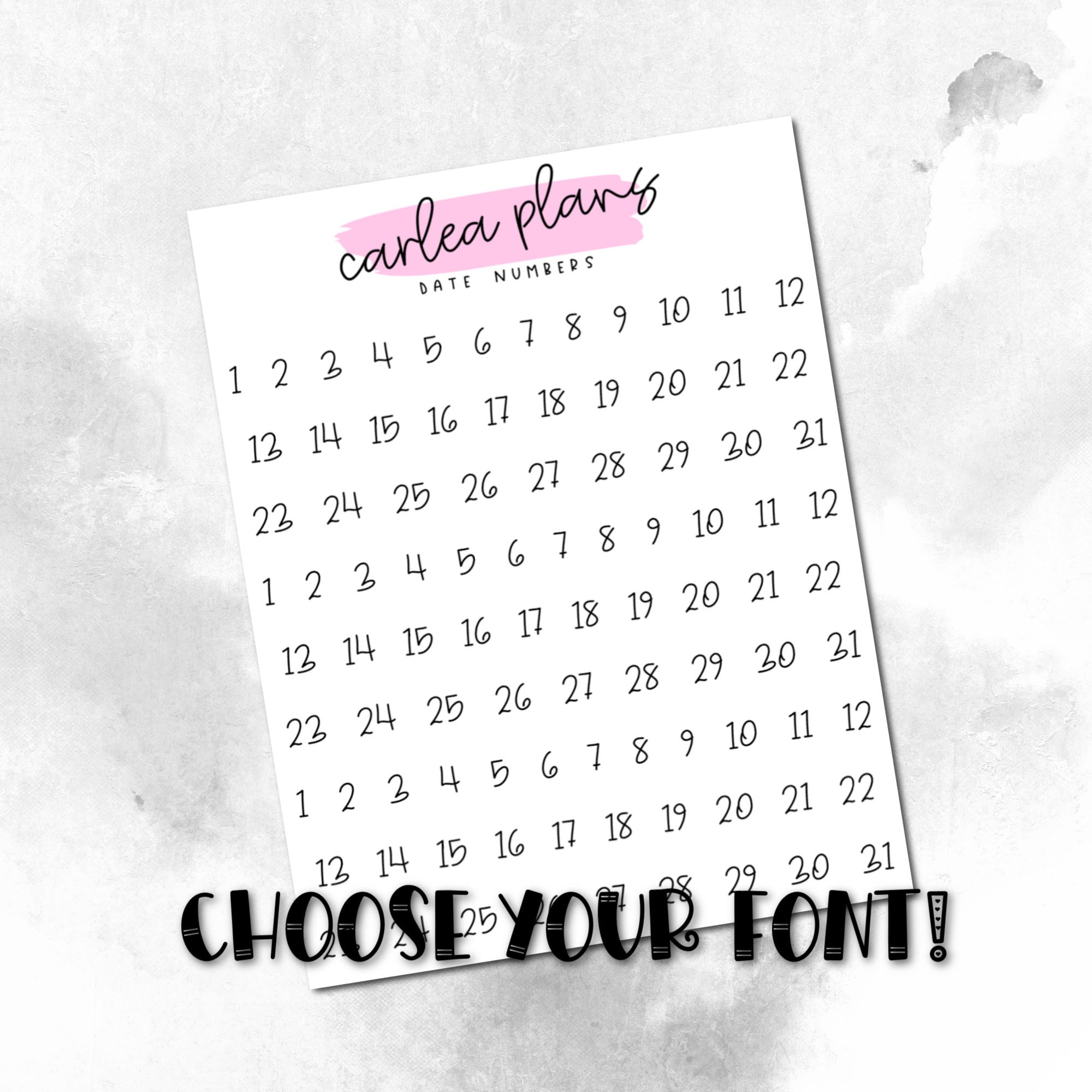 Date Numbers – CarleaPlans